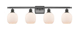 516-4W-OB-G101 4-Light 36" Oil Rubbed Bronze Bath Vanity Light - Matte White Belfast Glass - LED Bulb - Dimmensions: 36 x 8 x 11 - Glass Up or Down: Yes