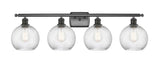 516-4W-OB-G1214-8 4-Light 36" Oil Rubbed Bronze Bath Vanity Light - Clear Athens Twisted Swirl 8" Glass - LED Bulb - Dimmensions: 36 x 8 x 11 - Glass Up or Down: Yes