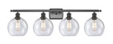 516-4W-OB-G124-8 4-Light 36" Oil Rubbed Bronze Bath Vanity Light - Seedy Athens Glass - LED Bulb - Dimmensions: 36 x 8 x 11 - Glass Up or Down: Yes