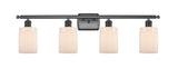 516-4W-OB-G341 4-Light 36" Oil Rubbed Bronze Bath Vanity Light - Matte White Hadley Glass - LED Bulb - Dimmensions: 36 x 8 x 11 - Glass Up or Down: Yes
