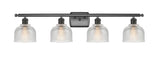 516-4W-OB-G412 4-Light 36" Oil Rubbed Bronze Bath Vanity Light - Clear Dayton Glass - LED Bulb - Dimmensions: 36 x 7.5 x 10.5 - Glass Up or Down: Yes