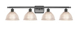 516-4W-OB-G422 4-Light 36" Oil Rubbed Bronze Bath Vanity Light - Clear Arietta Glass - LED Bulb - Dimmensions: 36 x 10 x 10 - Glass Up or Down: Yes