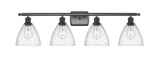 516-4W-OB-GBD-754 4-Light 38" Oil Rubbed Bronze Bath Vanity Light - Seedy Ballston Dome Glass - LED Bulb - Dimmensions: 38 x 8.125 x 11.25 - Glass Up or Down: Yes