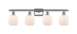 516-4W-PC-G101 4-Light 36" Polished Chrome Bath Vanity Light - Matte White Belfast Glass - LED Bulb - Dimmensions: 36 x 8 x 11 - Glass Up or Down: Yes