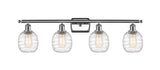 516-4W-PC-G1013 4-Light 36" Polished Chrome Bath Vanity Light - Deco Swirl Belfast Glass - LED Bulb - Dimmensions: 36 x 8 x 11 - Glass Up or Down: Yes