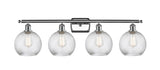 516-4W-PC-G1214-8 4-Light 36" Polished Chrome Bath Vanity Light - Clear Athens Twisted Swirl 8" Glass - LED Bulb - Dimmensions: 36 x 8 x 11 - Glass Up or Down: Yes
