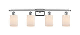 516-4W-PC-G341 4-Light 36" Polished Chrome Bath Vanity Light - Matte White Hadley Glass - LED Bulb - Dimmensions: 36 x 8 x 11 - Glass Up or Down: Yes