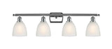 516-4W-PC-G381 4-Light 36" Polished Chrome Bath Vanity Light - White Castile Glass - LED Bulb - Dimmensions: 36 x 8 x 11 - Glass Up or Down: Yes