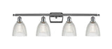 516-4W-PC-G382 4-Light 36" Polished Chrome Bath Vanity Light - Clear Castile Glass - LED Bulb - Dimmensions: 36 x 8 x 11 - Glass Up or Down: Yes