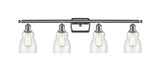 516-4W-PC-G394 4-Light 36" Polished Chrome Bath Vanity Light - Seedy Ellery Glass - LED Bulb - Dimmensions: 36 x 8 x 11 - Glass Up or Down: Yes