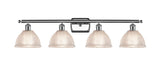 516-4W-PC-G422 4-Light 36" Polished Chrome Bath Vanity Light - Clear Arietta Glass - LED Bulb - Dimmensions: 36 x 10 x 10 - Glass Up or Down: Yes
