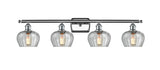 516-4W-PC-G92 4-Light 36" Polished Chrome Bath Vanity Light - Clear Fenton Glass - LED Bulb - Dimmensions: 36 x 8 x 11 - Glass Up or Down: Yes