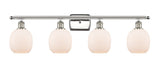 516-4W-PN-G101 4-Light 36" Polished Nickel Bath Vanity Light - Matte White Belfast Glass - LED Bulb - Dimmensions: 36 x 8 x 11 - Glass Up or Down: Yes