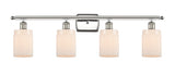 516-4W-PN-G341 4-Light 36" Polished Nickel Bath Vanity Light - Matte White Hadley Glass - LED Bulb - Dimmensions: 36 x 8 x 11 - Glass Up or Down: Yes