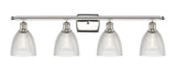 516-4W-PN-G382 4-Light 36" Polished Nickel Bath Vanity Light - Clear Castile Glass - LED Bulb - Dimmensions: 36 x 8 x 11 - Glass Up or Down: Yes