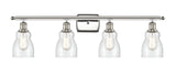 516-4W-PN-G394 4-Light 36" Polished Nickel Bath Vanity Light - Seedy Ellery Glass - LED Bulb - Dimmensions: 36 x 8 x 11 - Glass Up or Down: Yes