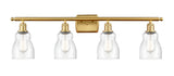 516-4W-SG-G394 4-Light 36" Satin Gold Bath Vanity Light - Seedy Ellery Glass - LED Bulb - Dimmensions: 36 x 8 x 11 - Glass Up or Down: Yes