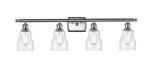 516-4W-SN-G394 4-Light 36" Brushed Satin Nickel Bath Vanity Light - Seedy Ellery Glass - LED Bulb - Dimmensions: 36 x 8 x 11 - Glass Up or Down: Yes
