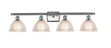 516-4W-SN-G422 4-Light 36" Brushed Satin Nickel Bath Vanity Light - Clear Arietta Glass - LED Bulb - Dimmensions: 36 x 10 x 10 - Glass Up or Down: Yes