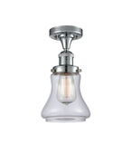 517-1CH-PC-G192 1-Light 6.25" Polished Chrome Semi-Flush Mount - Clear Bellmont Glass - LED Bulb - Dimmensions: 6.25 x 6.25 x 11.5 - Sloped Ceiling Compatible: No