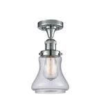 517-1CH-PC-G194 1-Light 6.25" Polished Chrome Semi-Flush Mount - Seedy Bellmont Glass - LED Bulb - Dimmensions: 6.25 x 6.25 x 11.5 - Sloped Ceiling Compatible: No