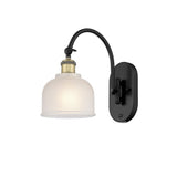 1-Light 5.5" Dayton Sconce - Dome White Glass LED - w/Switch