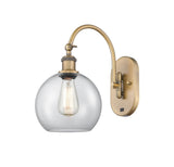 1-Light 8" Antique Brass Sconce - Clear Athens Glass LED - w/Switch