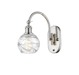 518-1W-PN-G1213-6 1-Light 6" Polished Nickel Sconce - Clear Athens Deco Swirl 8" Glass - LED Bulb - Dimmensions: 6 x 13 x 11.75 - Glass Up or Down: Yes