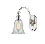 518-1W-PN-G2811 1-Light 6.25" Polished Nickel Sconce - Mouchette Hanover Glass - LED Bulb - Dimmensions: 6.25 x 13.125 x 14.75 - Glass Up or Down: Yes