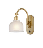 1-Light 5.5" Dayton Sconce - Dome White Glass LED - w/Switch