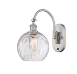 518-1W-SN-G1215-8 1-Light 8" Brushed Satin Nickel Sconce - Clear Athens Water Glass 8" Glass - LED Bulb - Dimmensions: 8 x 14 x 13.75 - Glass Up or Down: Yes