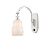 518-1W-WPC-G391 1-Light 5.3" White and Polished Chrome Sconce - White Ellery Glass - LED Bulb - Dimmensions: 5.3 x 12.375 x 12.75 - Glass Up or Down: Yes