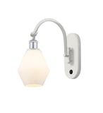 518-1W-WPC-G651-6 1-Light 6" White and Polished Chrome Sconce - Cased Matte White Cindyrella 6" Glass - LED Bulb - Dimmensions: 6 x 12.75 x 13.375 - Glass Up or Down: Yes