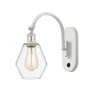 518-1W-WPC-G652-6 1-Light 6" White and Polished Chrome Sconce - Clear Cindyrella 6" Glass - LED Bulb - Dimmensions: 6 x 12.75 x 13.375 - Glass Up or Down: Yes