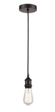 616-1P-OB Cord Hung 2.5" Oil Rubbed Bronze Mini Pendant -  - LED Bulb - Dimmensions: 2.5 x 2.5 x 8.75<br>Minimum Height : 11.75<br>Maximum Height : 128.75 - Sloped Ceiling Compatible: Yes