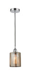 616-1P-PC-G116 Cord Hung 5" Polished Chrome Mini Pendant - Mercury Cobbleskill Glass - LED Bulb - Dimmensions: 5 x 5 x 8<br>Minimum Height : 12.75<br>Maximum Height : 130.75 - Sloped Ceiling Compatible: Yes