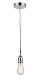 616-1P-PC Cord Hung 2.5" Polished Chrome Mini Pendant -  - LED Bulb - Dimmensions: 2.5 x 2.5 x 8.75<br>Minimum Height : 11.75<br>Maximum Height : 128.75 - Sloped Ceiling Compatible: Yes