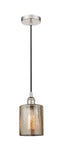 616-1P-PN-G116 Cord Hung 5" Polished Nickel Mini Pendant - Mercury Cobbleskill Glass - LED Bulb - Dimmensions: 5 x 5 x 8<br>Minimum Height : 12.75<br>Maximum Height : 130.75 - Sloped Ceiling Compatible: Yes
