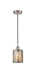 616-1P-SN-G116 Cord Hung 5" Brushed Satin Nickel Mini Pendant - Mercury Cobbleskill Glass - LED Bulb - Dimmensions: 5 x 5 x 8<br>Minimum Height : 12.75<br>Maximum Height : 130.75 - Sloped Ceiling Compatible: Yes