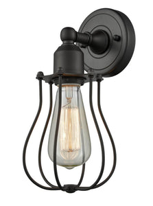 1-Light 5.5" Oil Rubbed Bronze Sconce - Oil Rubbed Bronze Muselet Metal Shade - Incandesent Or LED Bulbs