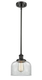 Stem Hung 8" Oil Rubbed Bronze Mini Pendant - Clear Large Bell Glass - Choice of Finish And Incandesent Or LED Bulbs