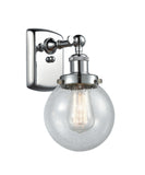 916-1W-PC-G204-6 1-Light 6" Polished Chrome Sconce - Seedy Beacon Glass - LED Bulb - Dimmensions: 6 x 7.5 x 11 - Glass Up or Down: Yes