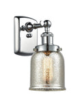 916-1W-PC-G58 1-Light 5" Polished Chrome Sconce - Silver Plated Mercury Small Bell Glass - LED Bulb - Dimmensions: 5 x 6.5 x 12 - Glass Up or Down: Yes