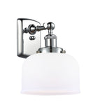 916-1W-PC-G71 1-Light 8" Polished Chrome Sconce - Matte White Cased Large Bell Glass - LED Bulb - Dimmensions: 8 x 9 x 13 - Glass Up or Down: Yes