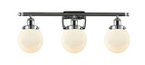 916-3W-PC-G201-6 3-Light 26" Polished Chrome Bath Vanity Light - Matte White Cased Beacon Glass - LED Bulb - Dimmensions: 26 x 7.5 x 11 - Glass Up or Down: Yes
