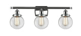 916-3W-PC-G202-6 3-Light 26" Polished Chrome Bath Vanity Light - Clear Beacon Glass - LED Bulb - Dimmensions: 26 x 7.5 x 11 - Glass Up or Down: Yes