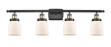 916-4W-BAB-G51 4-Light 36" Black Antique Brass Bath Vanity Light - Matte White Cased Small Bell Glass - LED Bulb - Dimmensions: 36 x 6.5 x 12 - Glass Up or Down: Yes