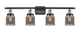 916-4W-BAB-G53 4-Light 36" Black Antique Brass Bath Vanity Light - Plated Smoke Small Bell Glass - LED Bulb - Dimmensions: 36 x 6.5 x 12 - Glass Up or Down: Yes