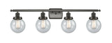 916-4W-OB-G204-6 4-Light 36" Oil Rubbed Bronze Bath Vanity Light - Seedy Beacon Glass - LED Bulb - Dimmensions: 36 x 8 x 11 - Glass Up or Down: Yes