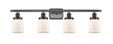 916-4W-OB-G51 4-Light 36" Oil Rubbed Bronze Bath Vanity Light - Matte White Cased Small Bell Glass - LED Bulb - Dimmensions: 36 x 6.5 x 12 - Glass Up or Down: Yes